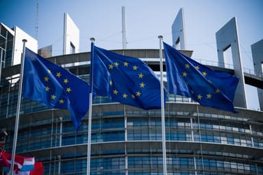 Europese vlaggen voor het Europees Parlement