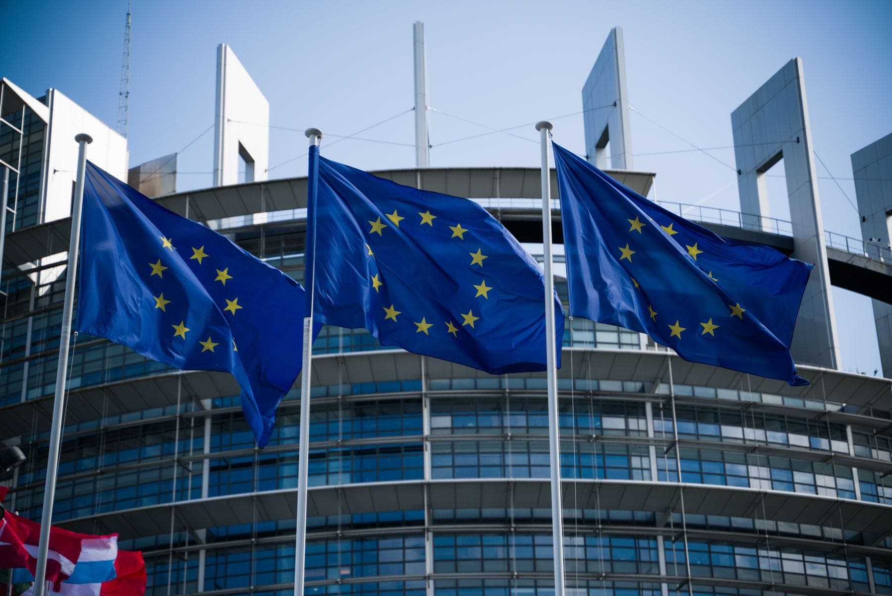 Europese vlaggen voor het Europees Parlement