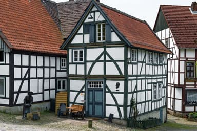 Vakwerkhuizen in een Duits dorp