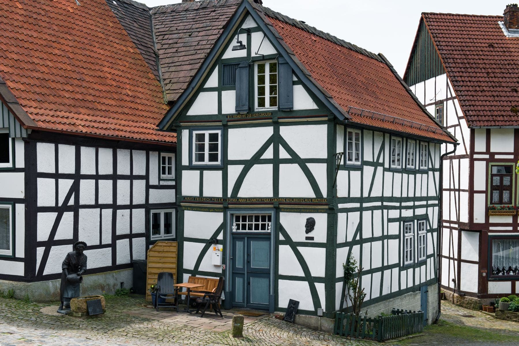 Vakwerkhuizen in een Duits dorp