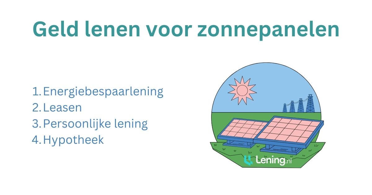 Overzicht met opties voor geld lenen voor zonnepanelen